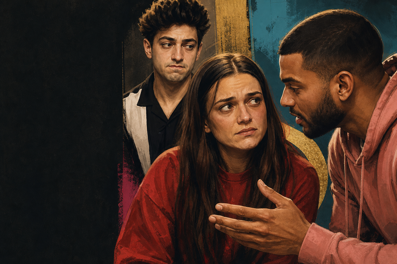 Editorial illustration for Yash tells Mallory to win the veto and save herself after she worries she’s the next targe.