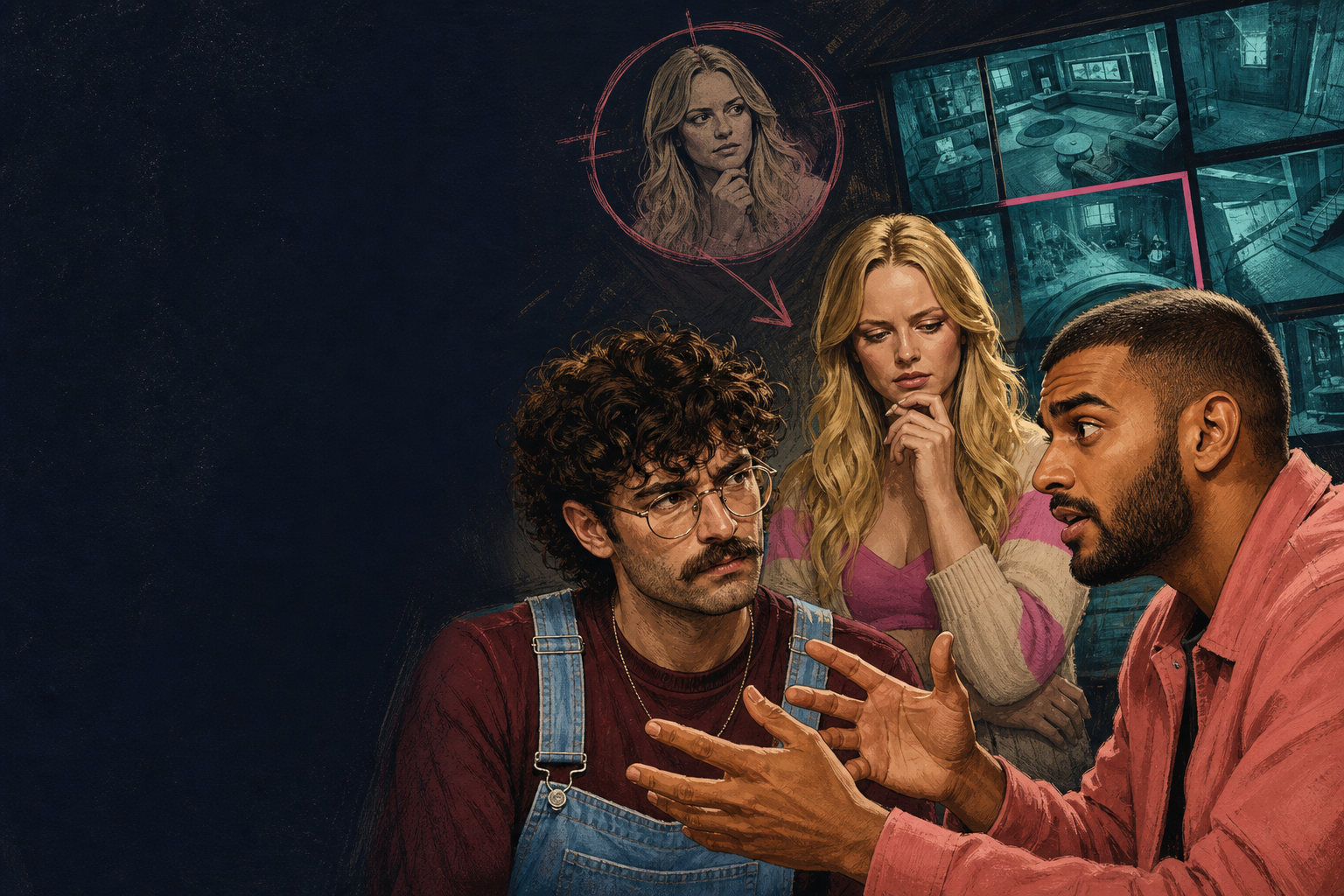 Editorial illustration for Yash and Barrett hash out the nomination path, with Melody caught in the crosshairs.
