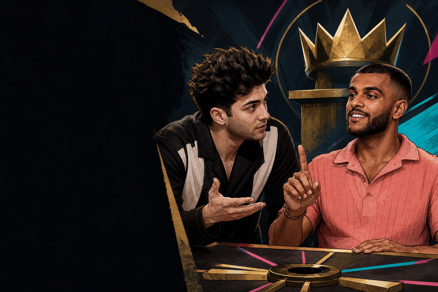 Editorial illustration for Yash wins HOH again, and Drew immediately presses what it means for next week.