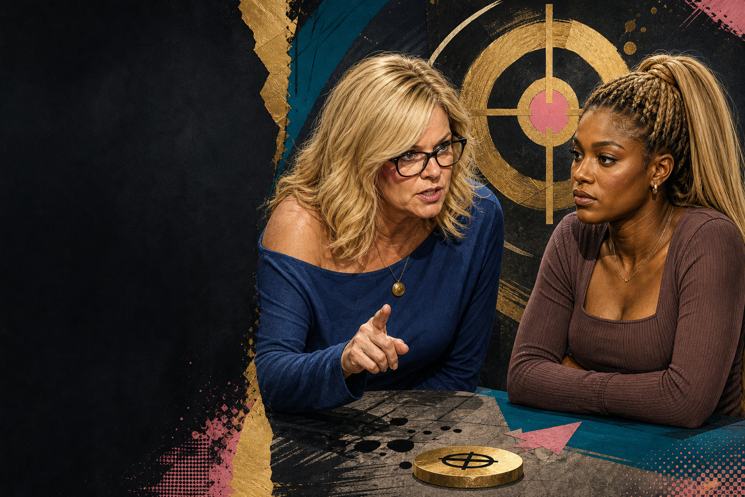 Editorial illustration for Angela goes on-record: she wants Taylor to get an “awful week” in HOH chat.