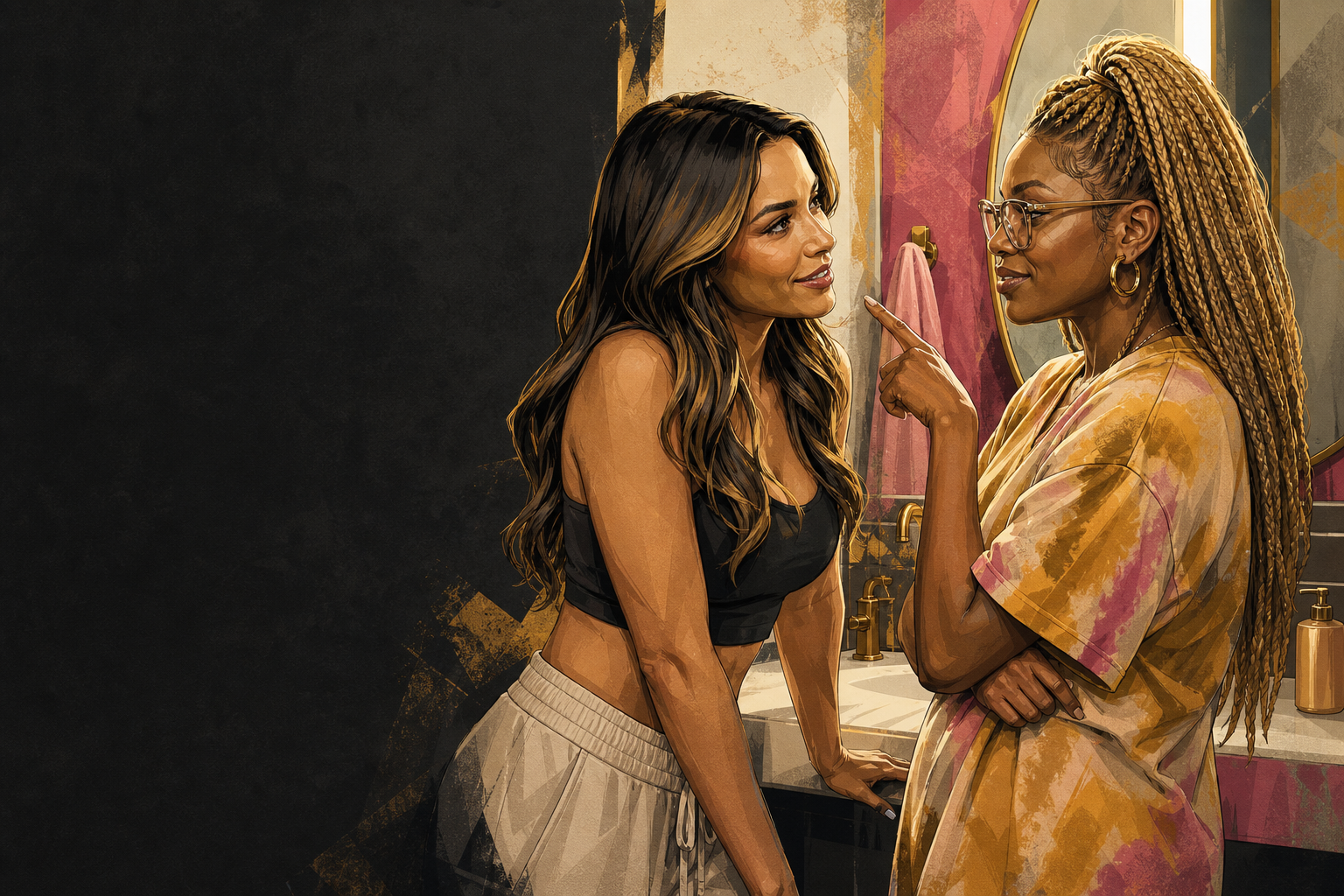 Editorial illustration for Lyric tells LaTrice she’s loyal with Taylor ‘to the end’.