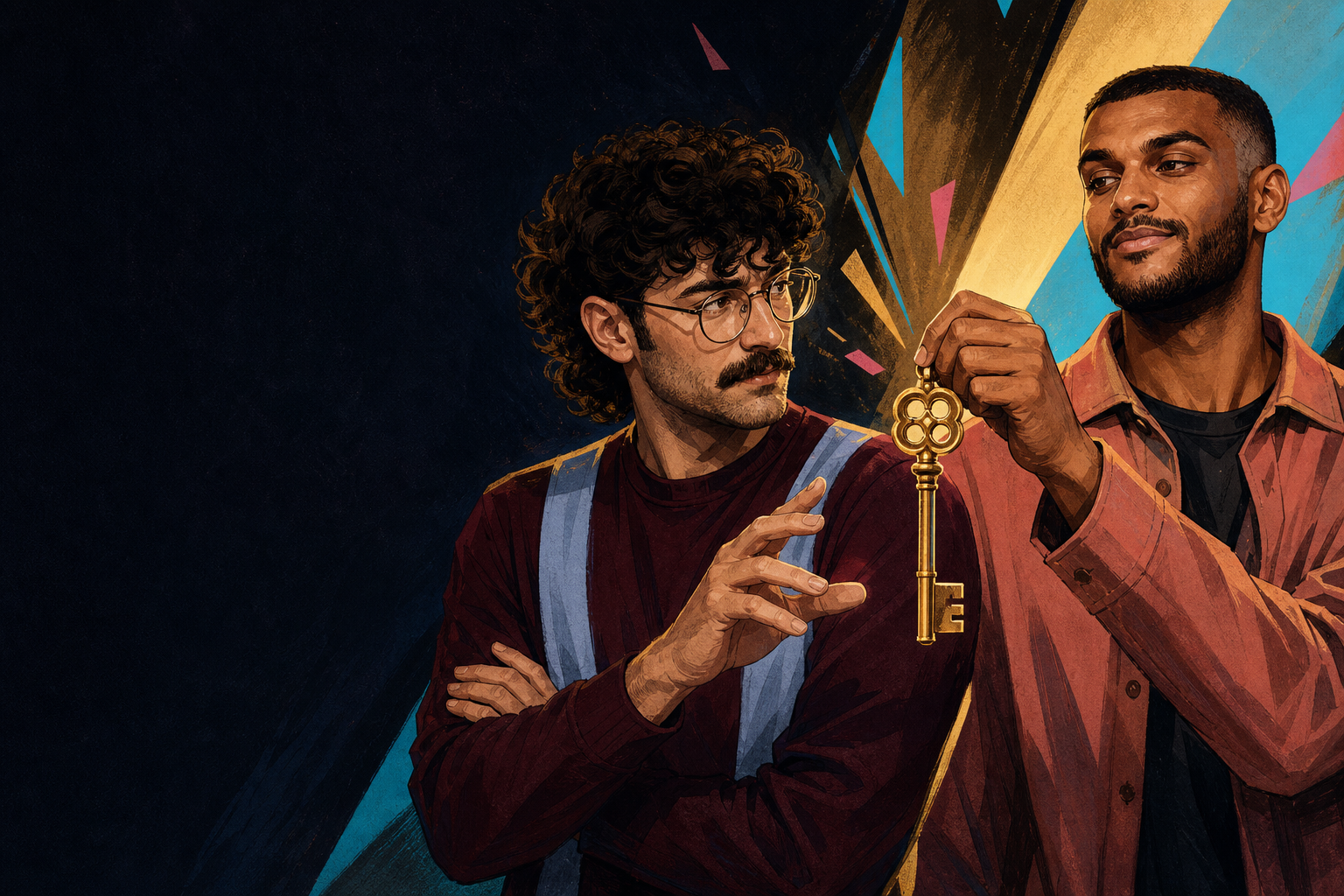 Editorial illustration for Yash wins HOH and holds the key as Malory pressures Barrett to pick her for Have-Not.