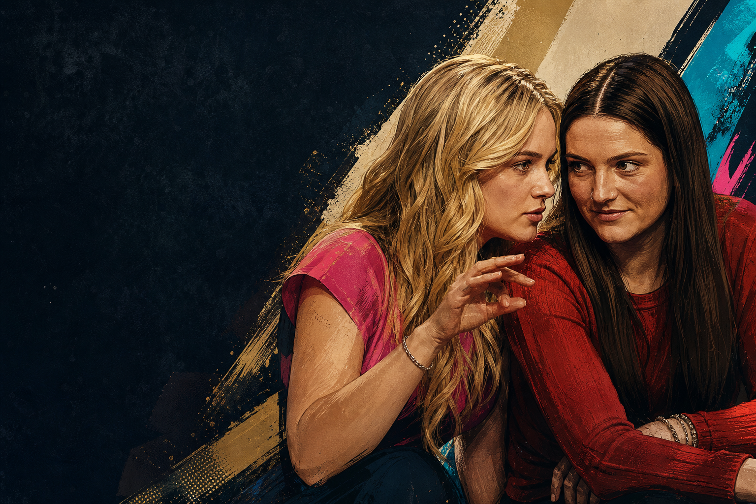 Editorial illustration for Melody and Mallory talk through working with 'the Icons' and betting on a veto win.
