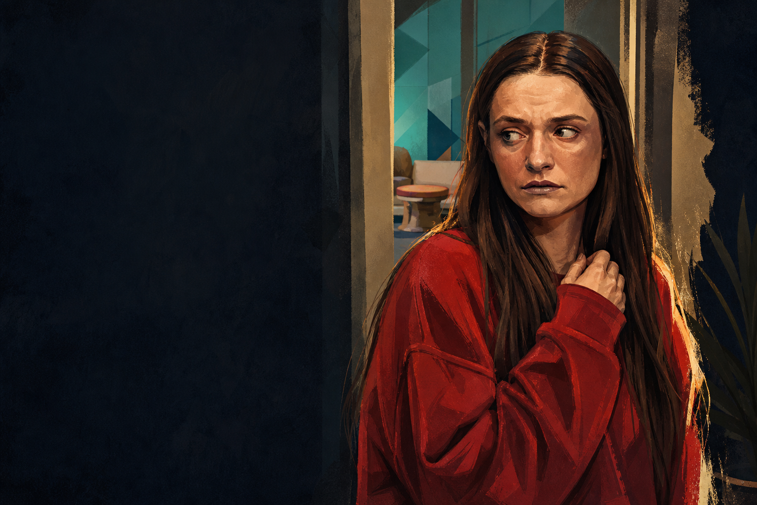Editorial illustration for Mallory worries about a possible vote flip as the house goes quiet after meetings around h.