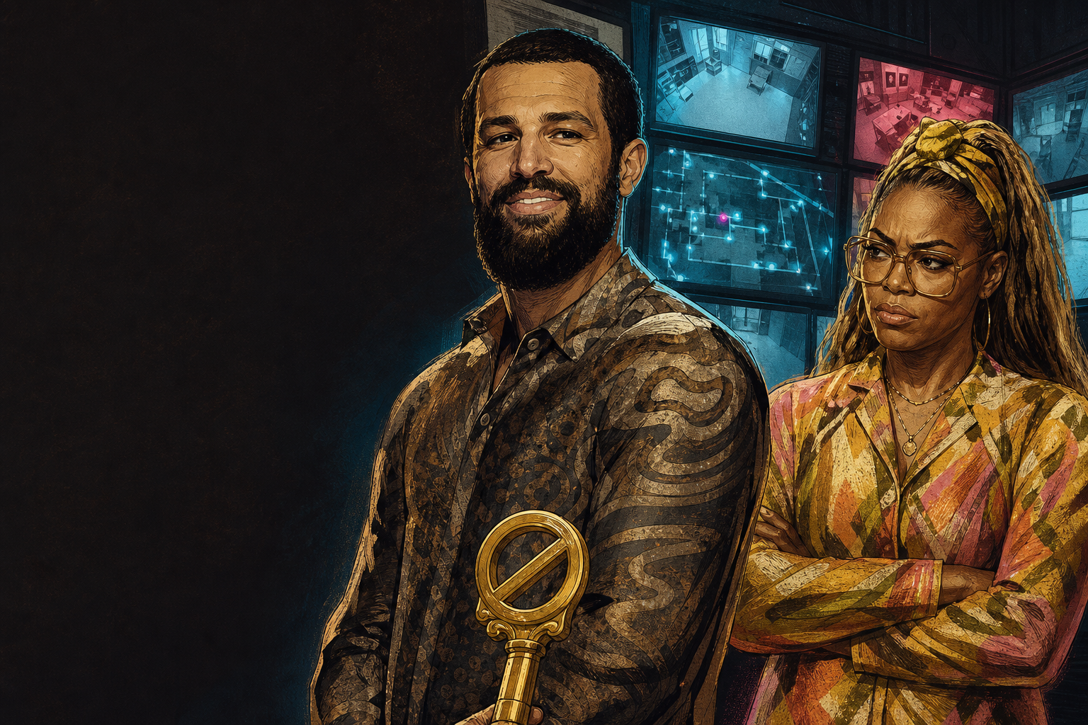 Editorial illustration for Kamuela wins the Week 5 veto as LaTrice’s PoV plan hangs in the balance.