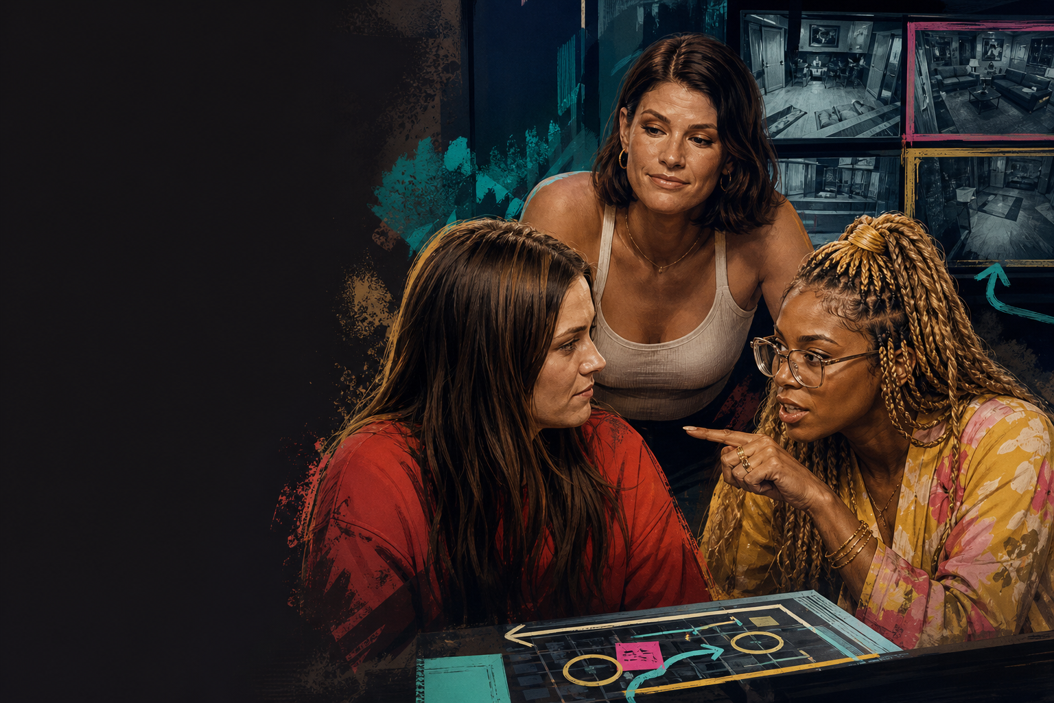 Editorial illustration for Taylor tells Mallory she can’t vote out LaTrice and urges her to work Haley to control the na.
