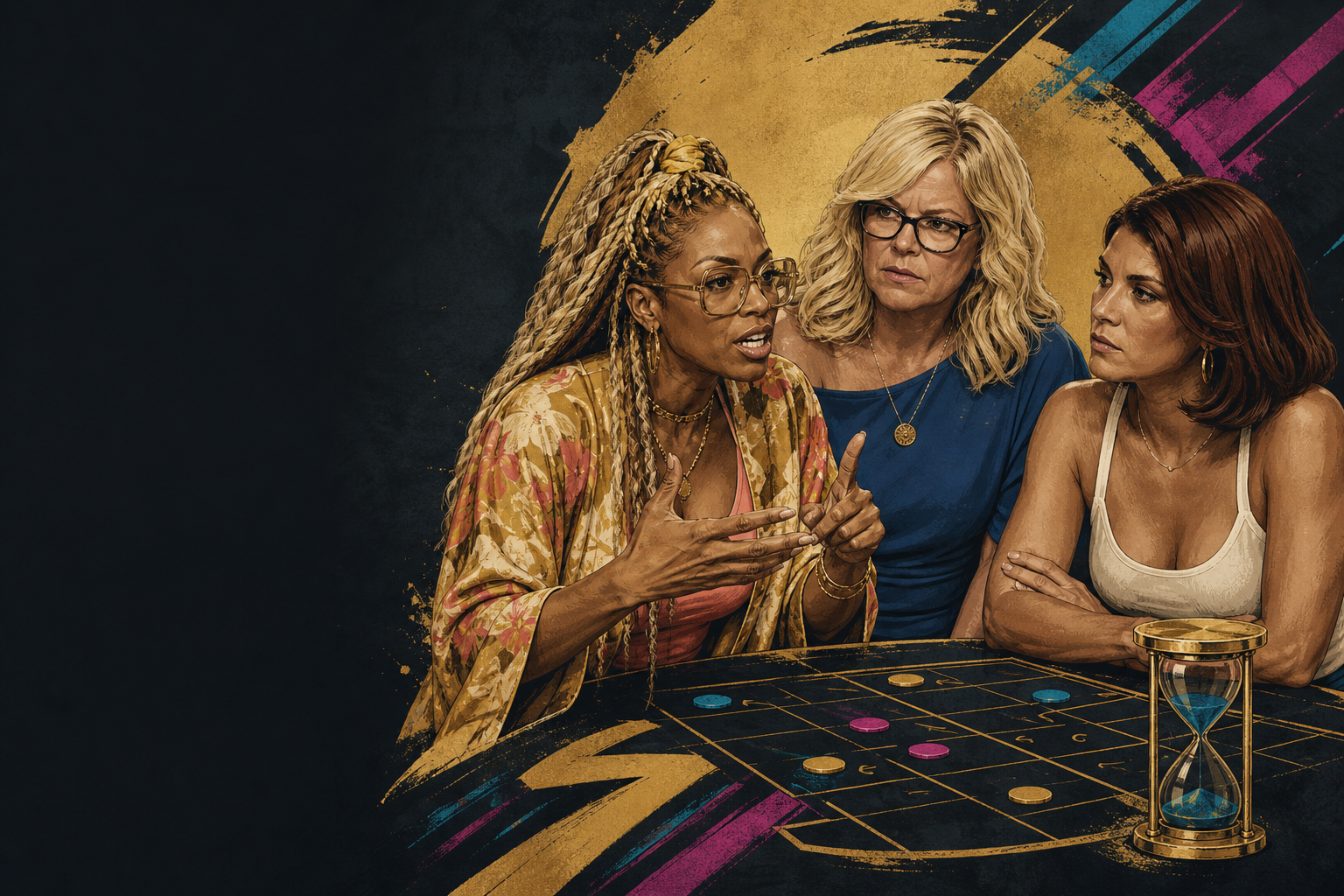 Editorial illustration for LaTrice frames the ‘diamond power move’ moment as Angela’s birthday timeline tightens the.