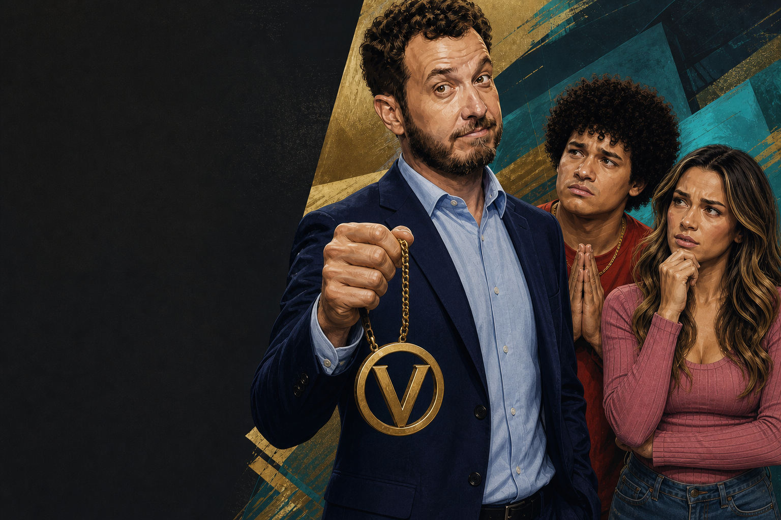 Editorial illustration for Rick Devens adds the Week 2 veto to his HOH key as Jason and Lyric remain on the block.