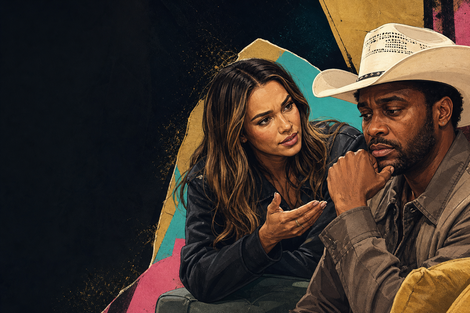 Editorial illustration for Lyric tells Chuk she won’t put him up as the HOH nominations line shifts.