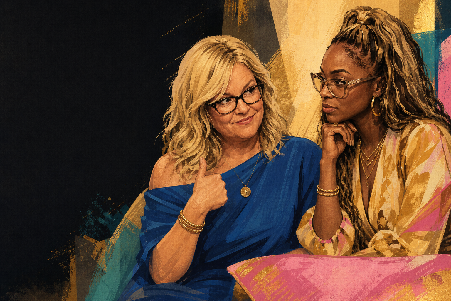 Editorial illustration for LaTrice tests Angela’s veto loyalty and Angela promises she’d use it on LaTrice if she win.