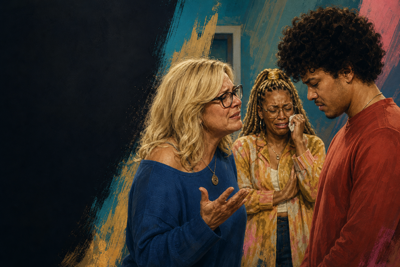 Editorial illustration for Angela tells Jason she truly wanted to be there for him after his betrayal.